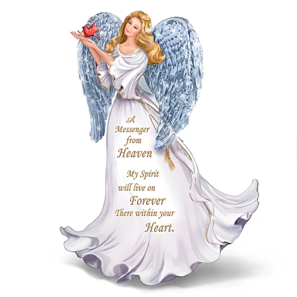 Bradford Exchange Forever With You Lighted Crystal Angel Bereavement Figurine